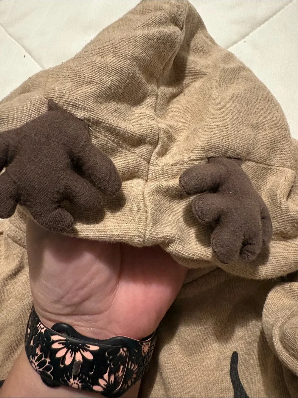 H&M Brown Reindeer One-Piece with Red Nose